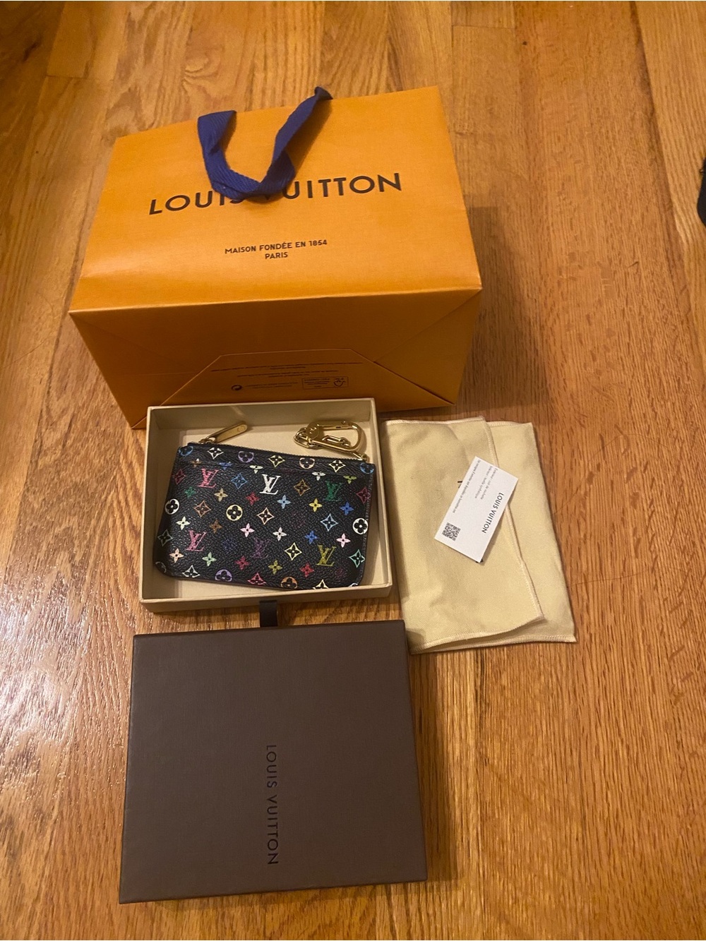 Louis Vuitton Black Multicolor Monogram Key & Card Pouch